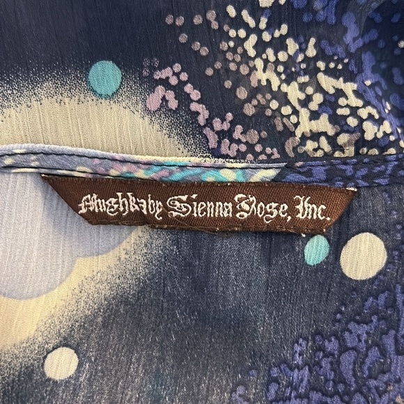 Mushbaby Sienna Rose, Inc. Sheer Blue Sequin V-Neck Summer Beach Cover-Up Size L - Picture 6 of 7